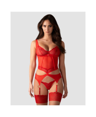 Cupide Desir corset et string - Rouge